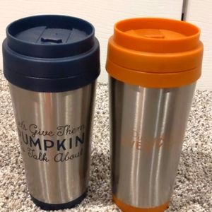 2 metal cups Fall Theme 15.5 FL OZ NWT